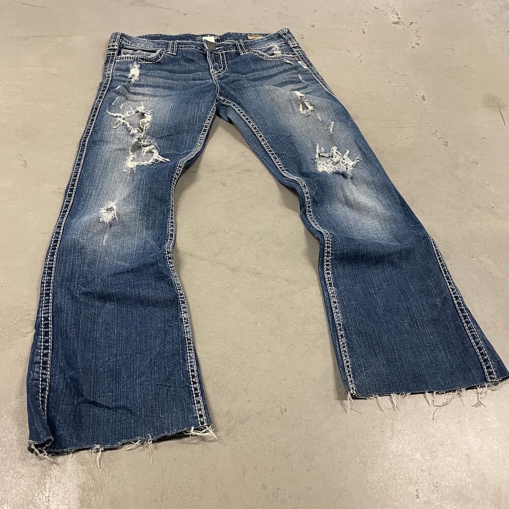 y2k silver brand cutoff bootcut jeans 30x29